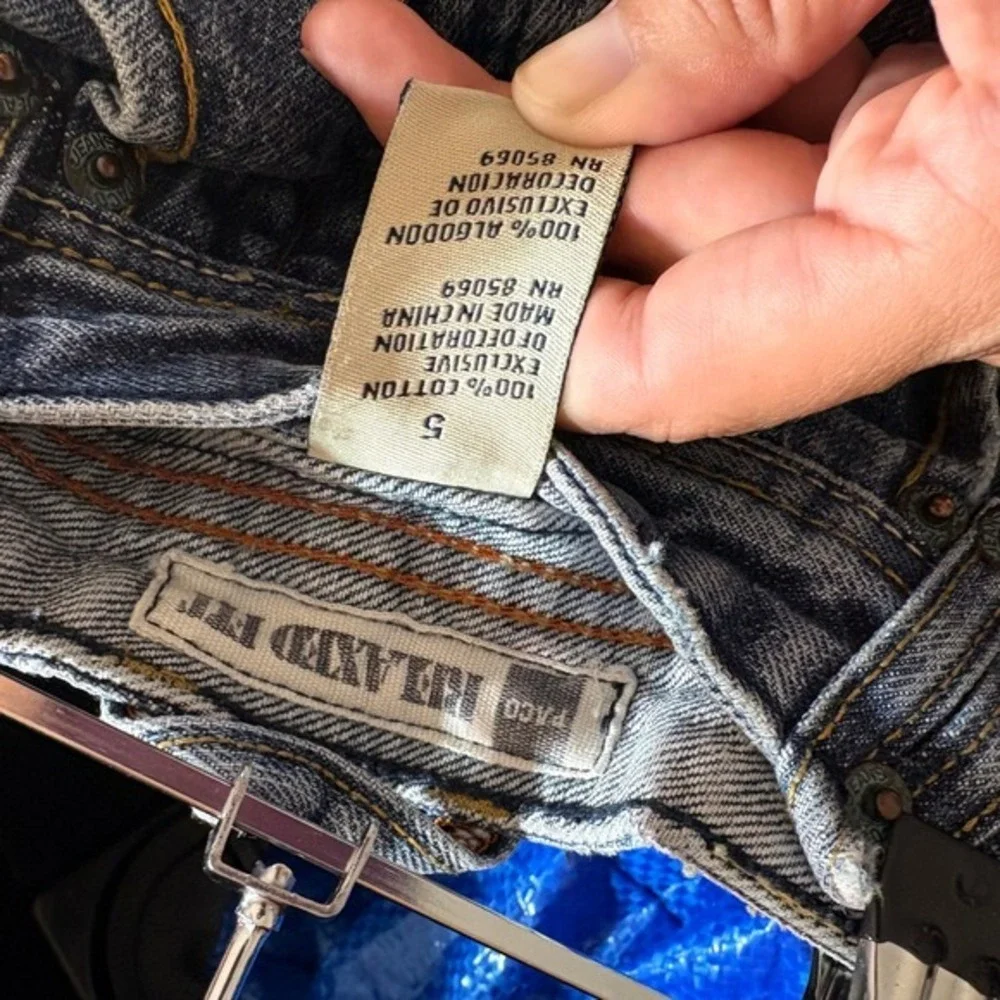 Paco‎ Jeans Relaxed Fit Kids Size 5 Blue Distressed Wide Leg Baggy Skate Pants